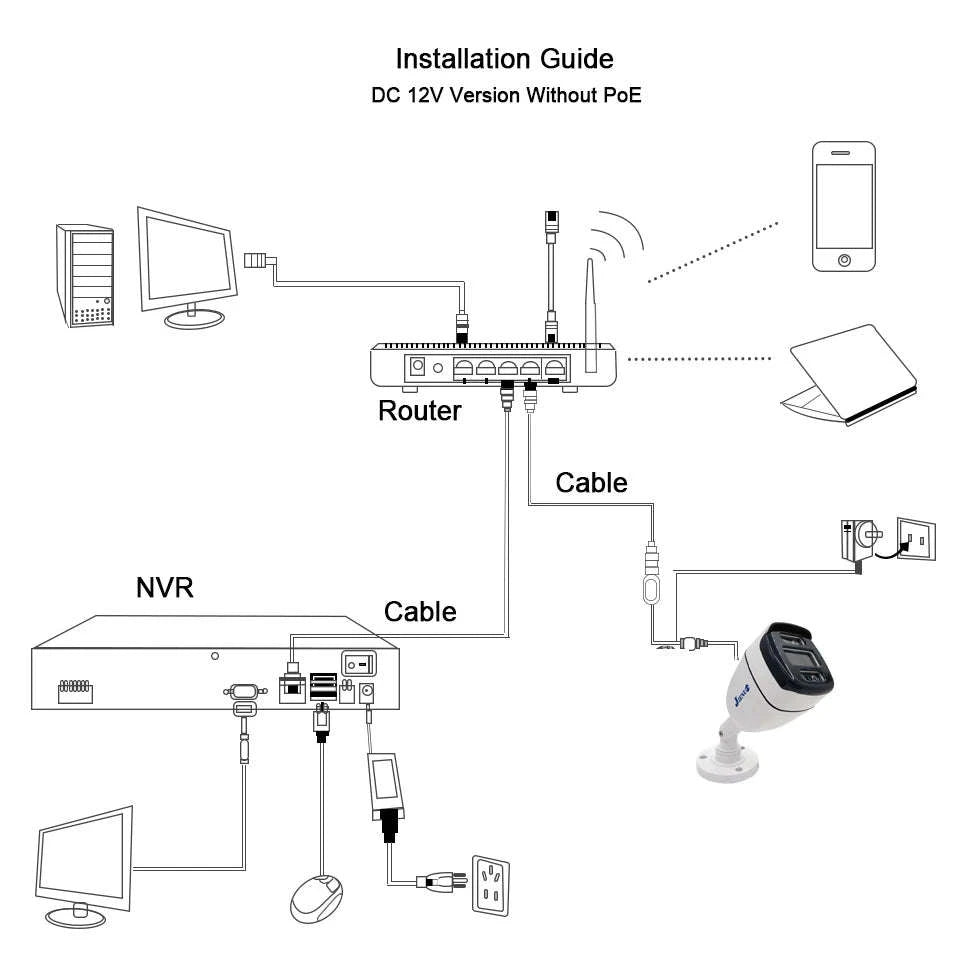 4K 8MP PoE Security Camera Outdoor IP66 Night Vision CCTV-5MP Camera DC 12V / 12mm