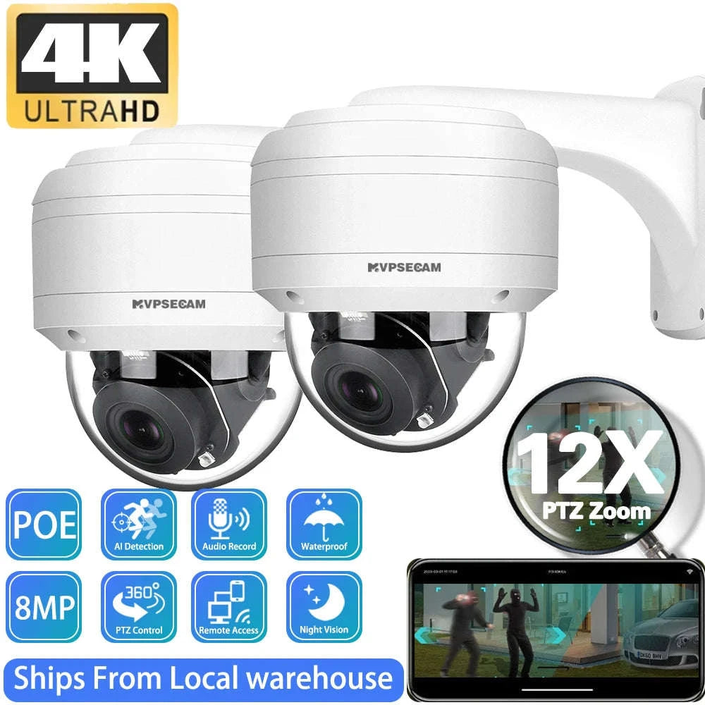 4K 8MP PTZ Dome Camera with 12X Zoom & PoE-1Pcs 4K POE PTZ / Poland