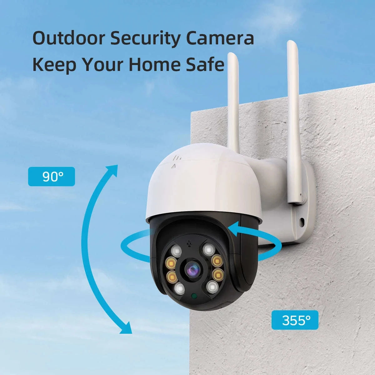 4K 8MP PTZ WiFi IP Camera Outdoor 4X Digital Zoom AI Human Detection-8mp EU Plug with 64g / 4mm