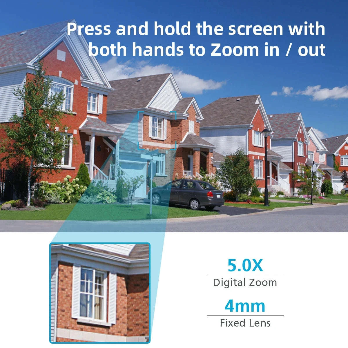4K 8MP PTZ WiFi IP Camera Outdoor 4X Digital Zoom AI Human Detection-8mp EU Plug with 64g / 4mm