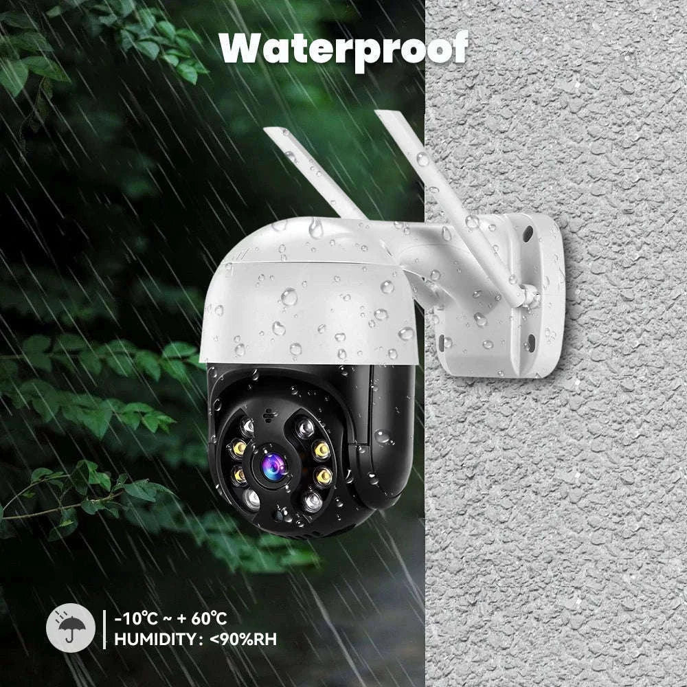 4K 8MP PTZ WiFi IP Camera Outdoor 4X Digital Zoom AI Human Detection-8mp EU Plug with 64g / 4mm