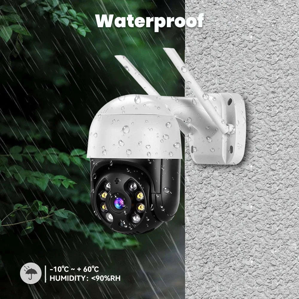 4K 8MP PTZ WiFi IP Camera Outdoor 4X Digital Zoom AI Human Detection-8mp EU Plug with 64g / 4mm