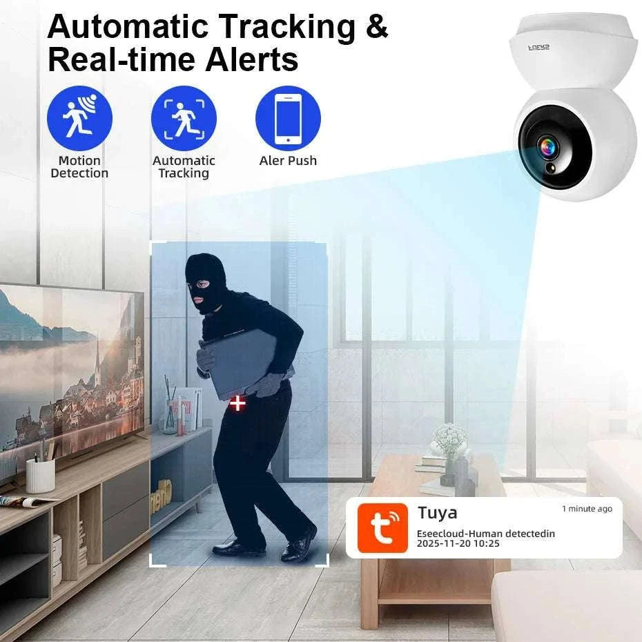 4K 8MP WiFi Indoor Security Camera with Auto Tracking & App Control-5MP camera / UK Plug / China Mainland