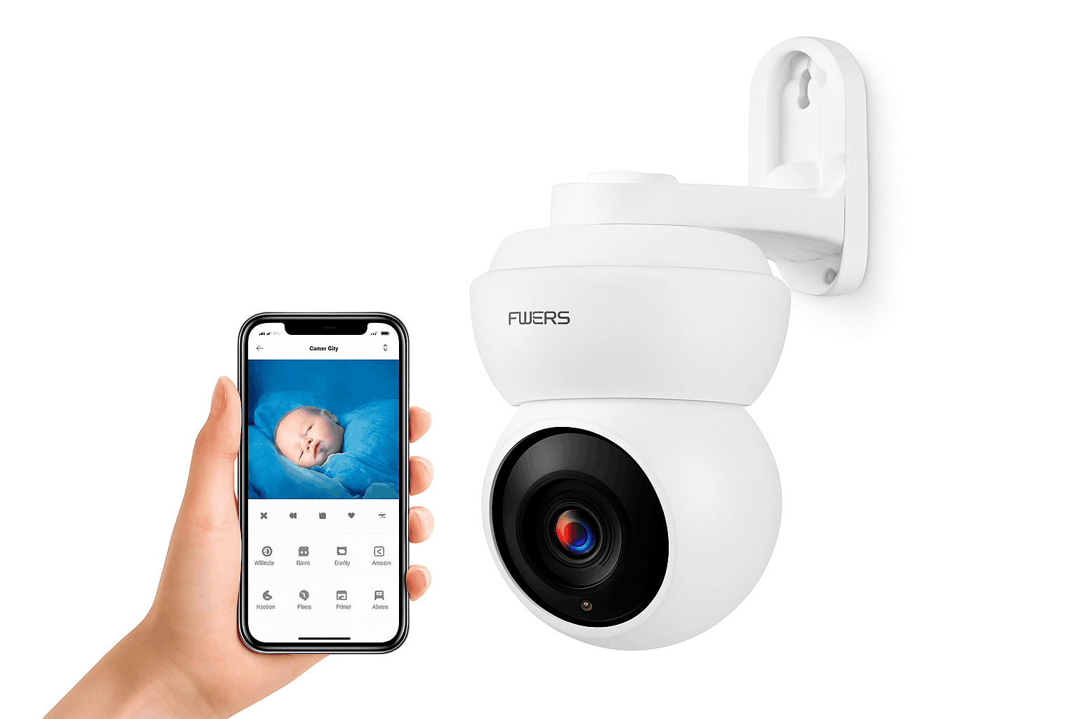 4K 8MP WiFi Indoor Security Camera with Auto Tracking & App Control-5MP camera / UK Plug / China Mainland