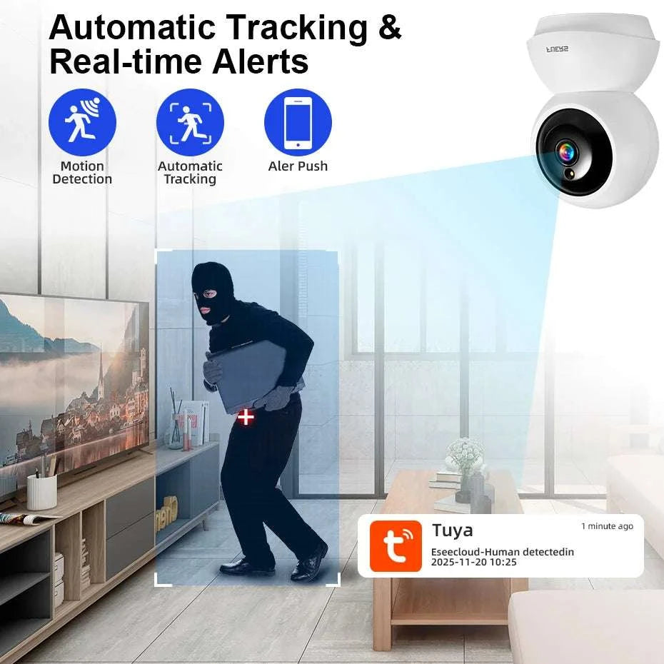 4K 8MP WiFi Indoor Security Camera with Auto Tracking & App Control-5MP camera / UK Plug / China Mainland