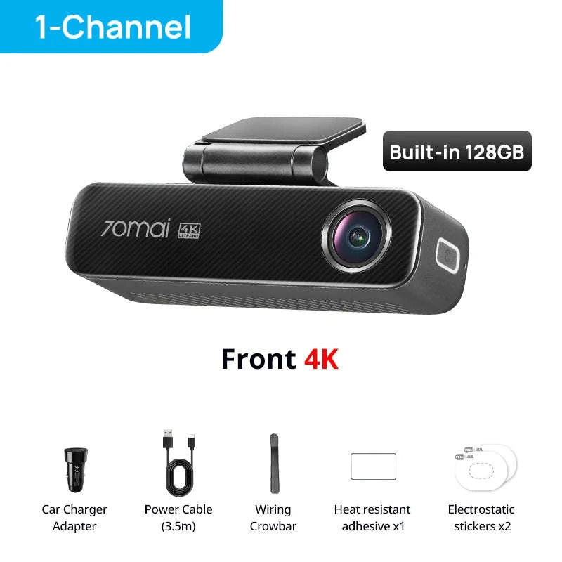 4K Dash Cam with 128GB Storage, GPS, ADAS & 24H Parking Guard-M800 Front / Poland / eMMC Built-in 128GB
