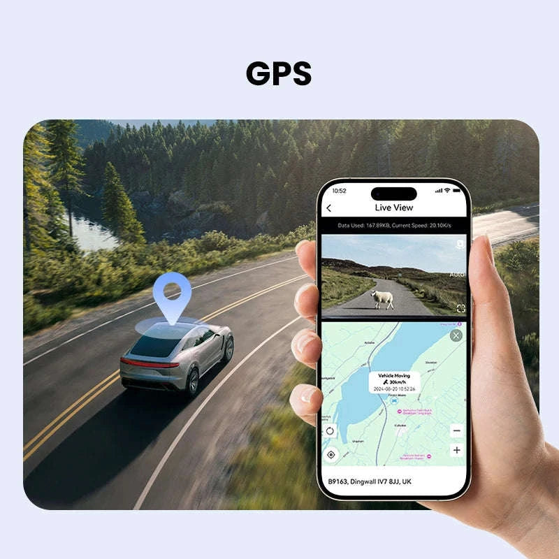 4K Dash Cam with Front and Rear Camera, GPS, Night Vision, 5GHz Wi-Fi and 24H Parking Support-Front n Rear 4G n Hw / United States / NO SD Card
