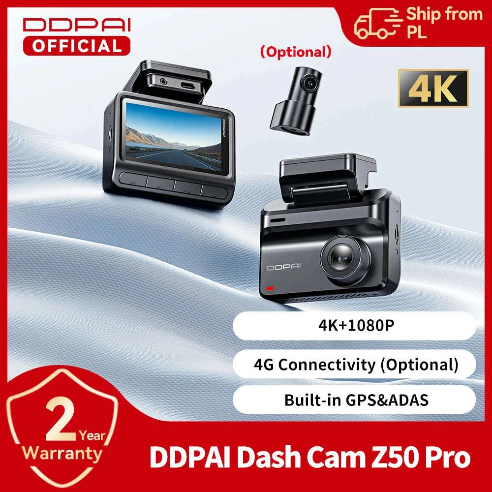4K Dash Cam with Front and Rear Camera, GPS, Night Vision, 5GHz Wi-Fi and 24H Parking Support-Front n Rear 4G n Hw / United States / NO SD Card