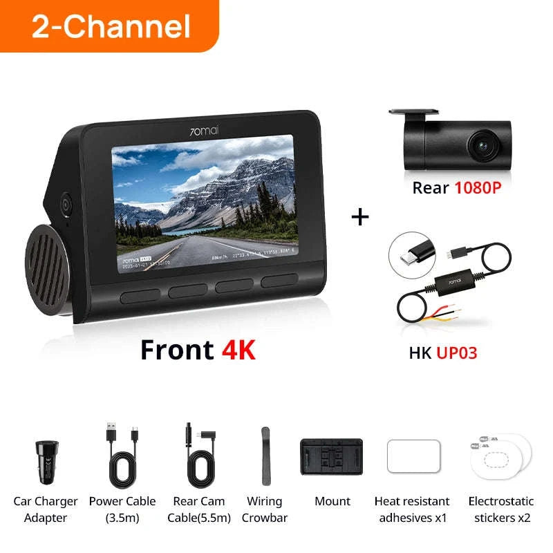 4K Dash Cam with GPS, ADAS, 24H Parking Surveillance and 4G LTE Support-2-Channel n UP04 / Saudi Arabia / No TF Card