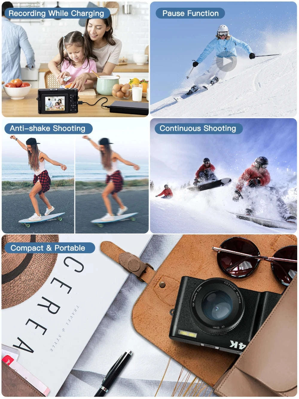 4K Digital Camera for Vlogging & Photography-Default Title