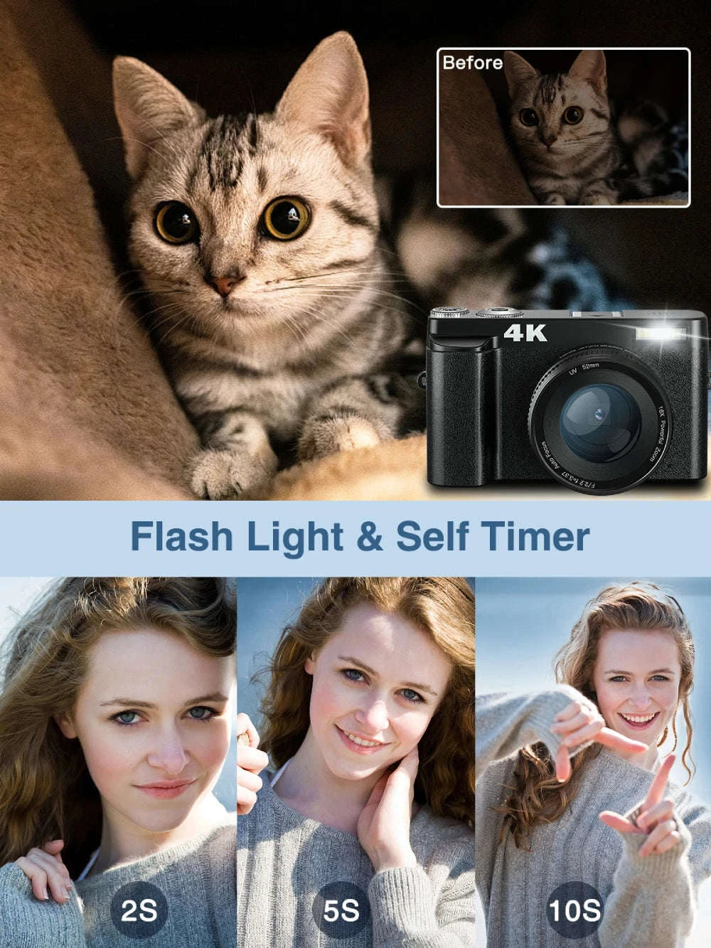 4K Digital Camera for Vlogging & Photography-Default Title