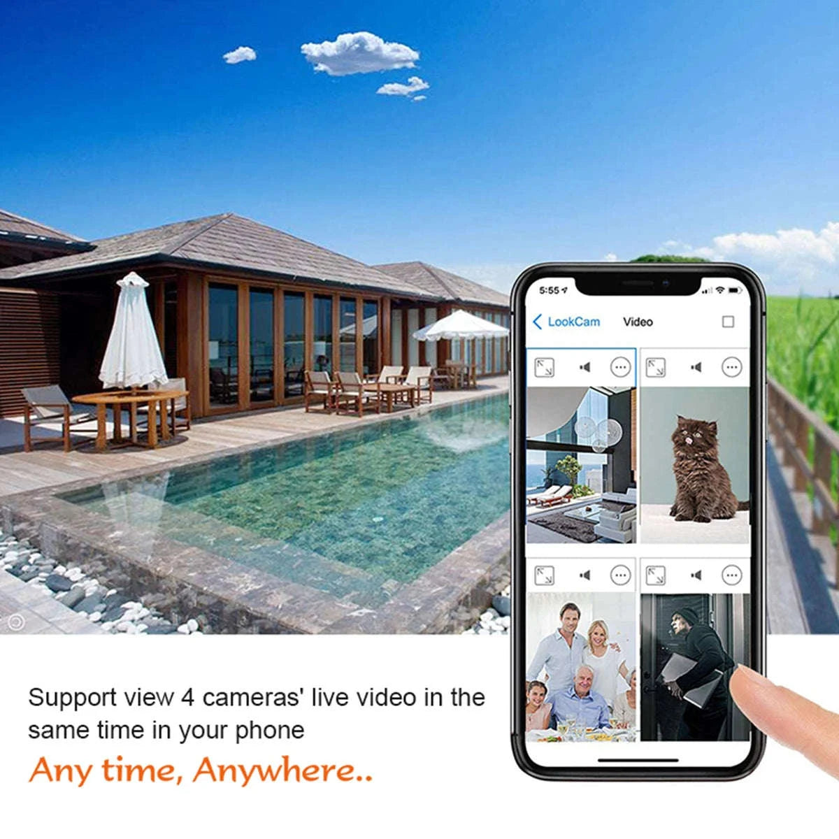 4K DIY Wireless WiFi Mini Camera for Remote Viewing-Model 2 90 degrees