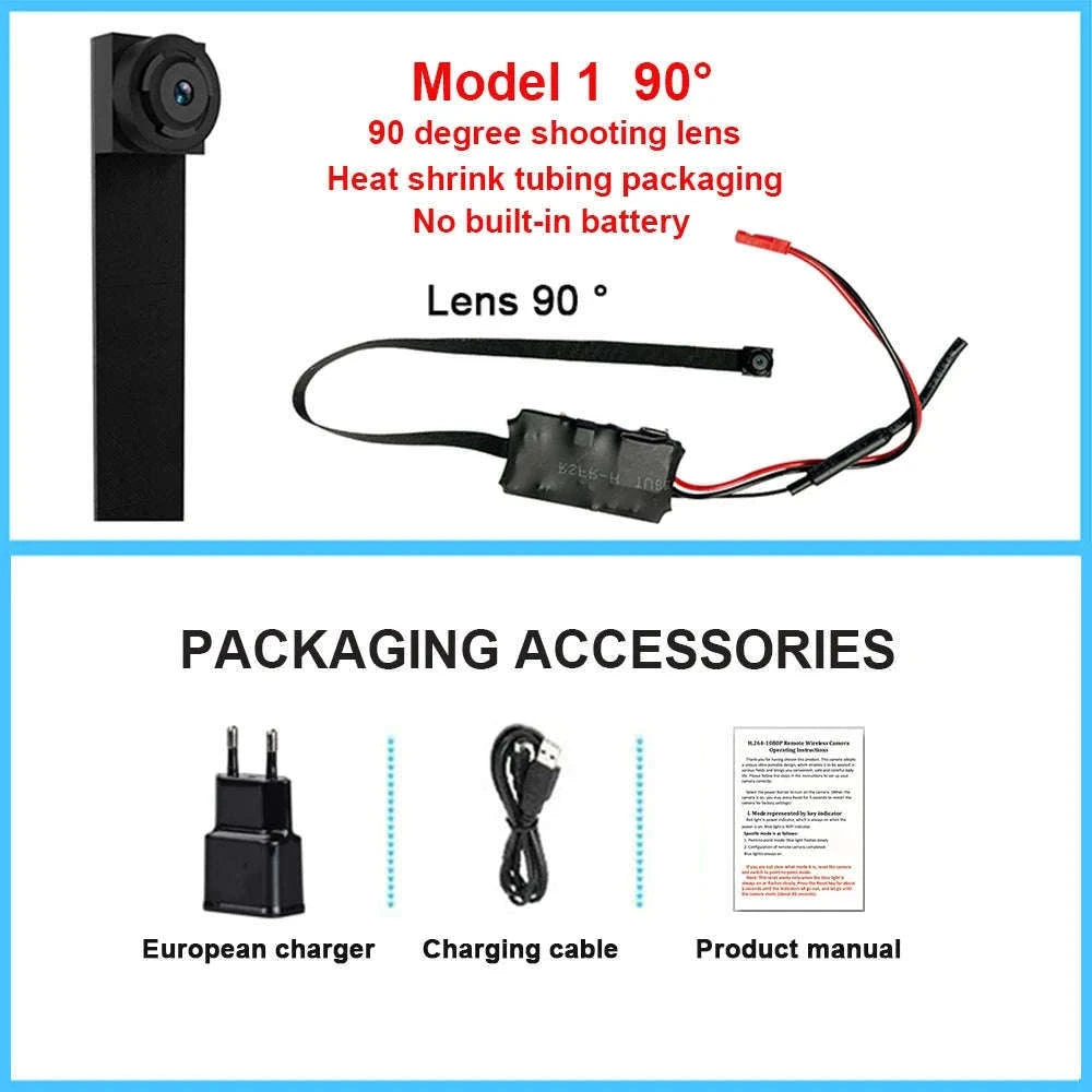 4K DIY Wireless WiFi Mini Camera for Remote Viewing-Model 2 90 degrees