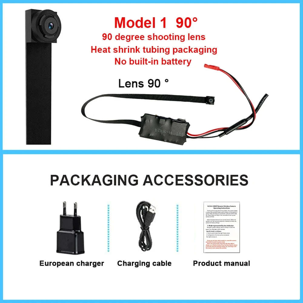 4K DIY Wireless WiFi Mini Camera for Remote Viewing-Model 2 90 degrees