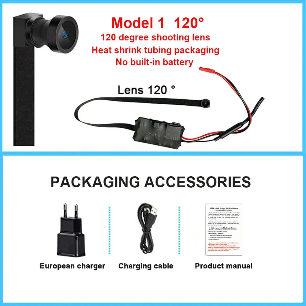 4K DIY Wireless WiFi Mini Camera for Remote Viewing-Model 2 90 degrees