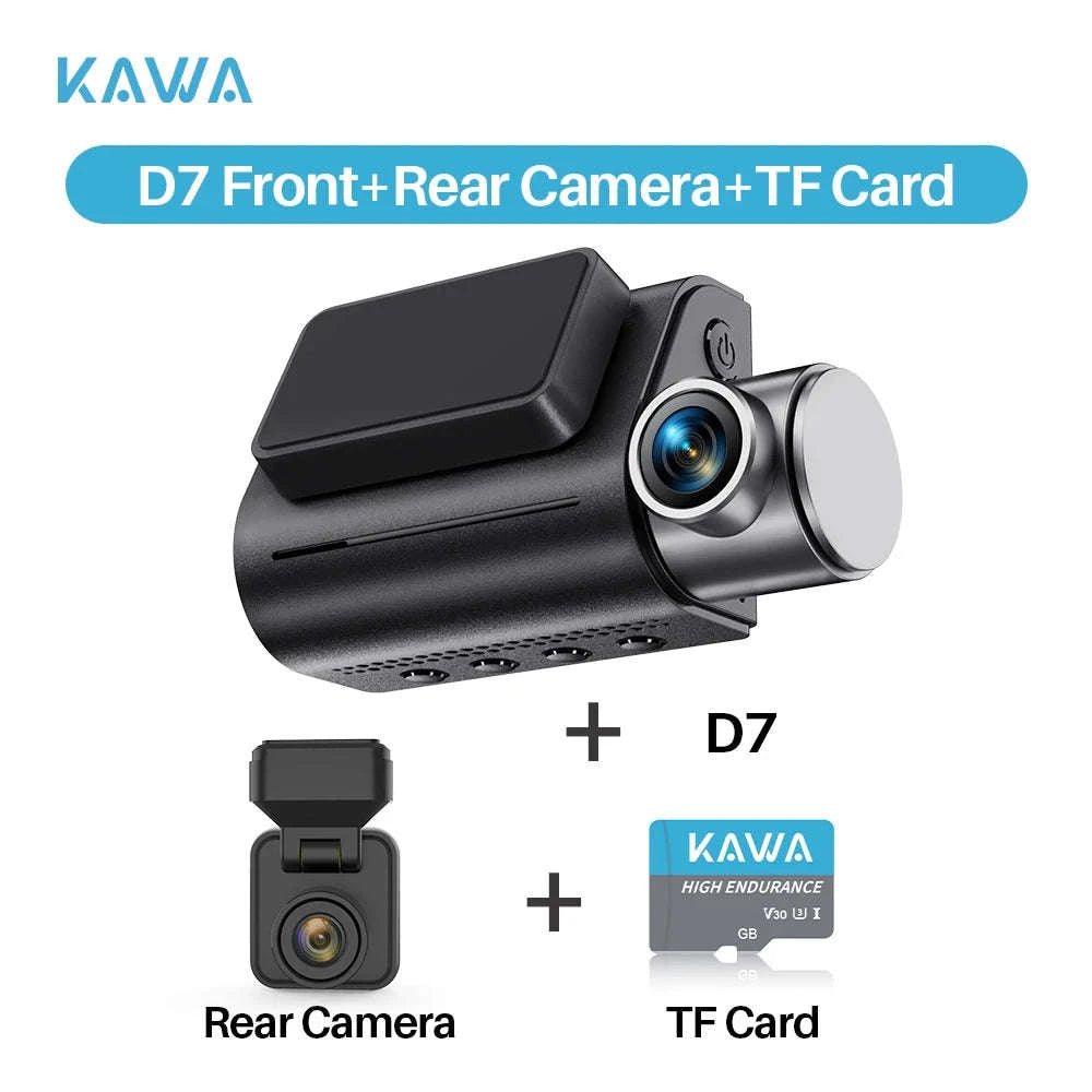 4K Dual Dash Cam with Front & Rear Camera, GPS, WiFi 6 and Voice Control-Front n Rear nTFcard / 64G
