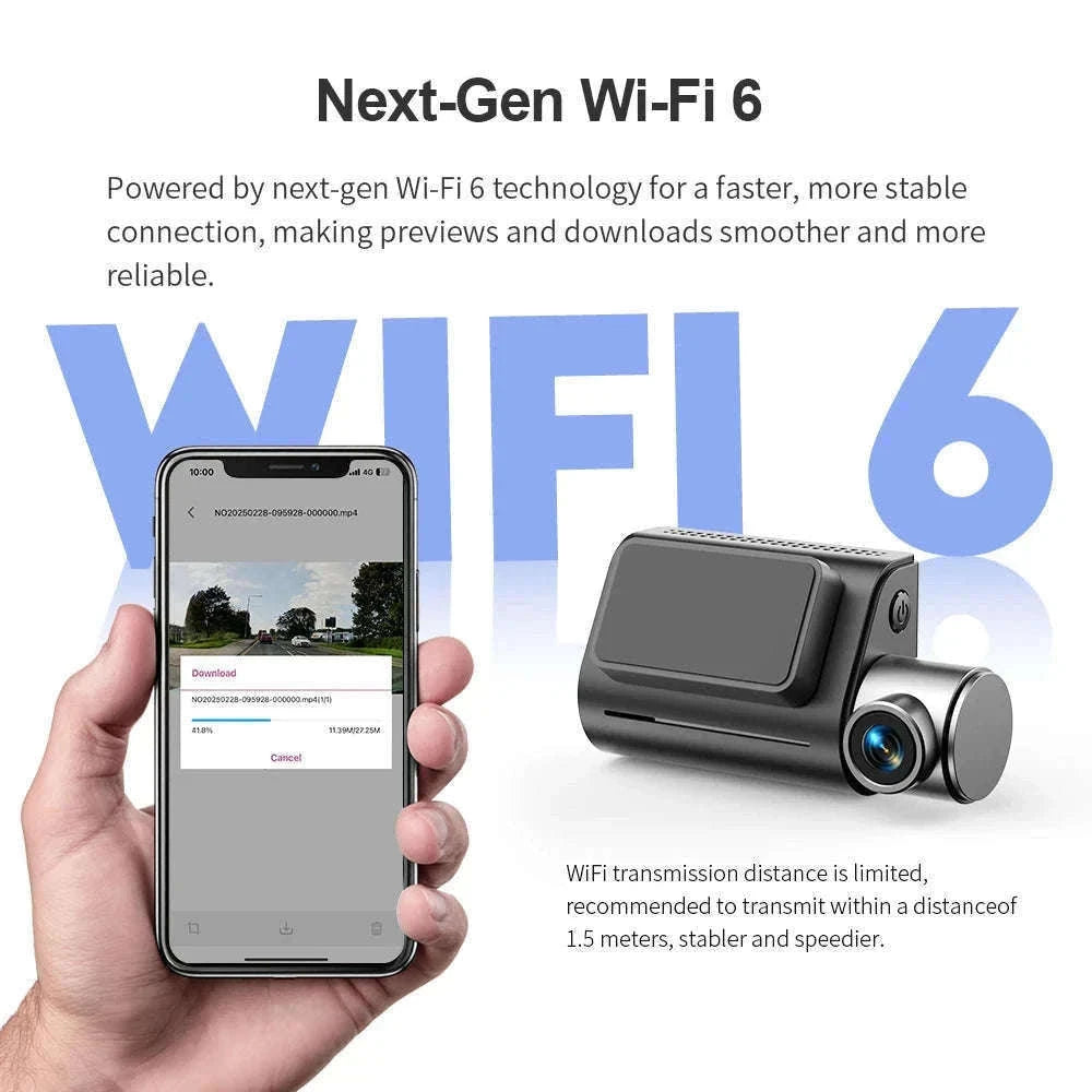 4K Dual Dash Cam with Front & Rear Camera, GPS, WiFi 6 and Voice Control-Front n Rear nTFcard / 64G