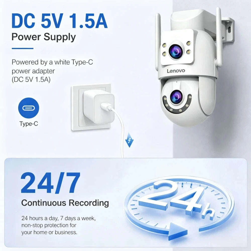 4K Dual Lens Outdoor WiFi Camera with Two-Way Talk, IP66 Waterproof, AI Tracking, Night Vision-4MP / EU Plug / China Mainland