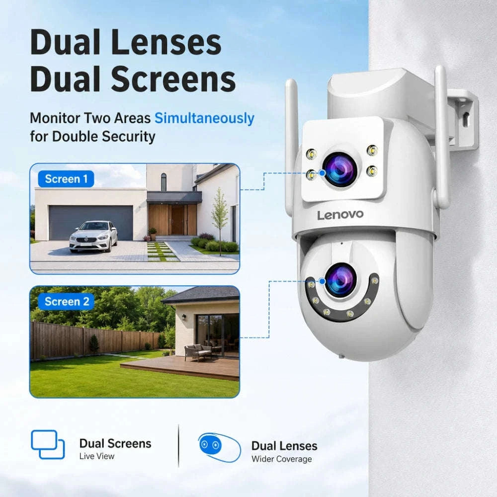 4K Dual Lens Outdoor WiFi Camera with Two-Way Talk, IP66 Waterproof, AI Tracking, Night Vision-4MP / EU Plug / China Mainland