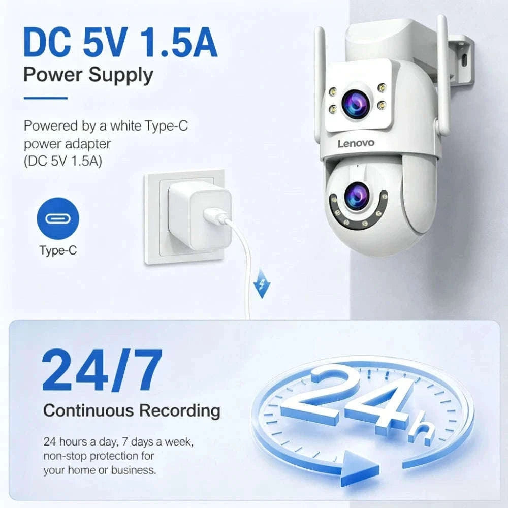 4K Dual Lens Outdoor WiFi Camera with Two-Way Talk, IP66 Waterproof, AI Tracking, Night Vision-4MP / EU Plug / China Mainland