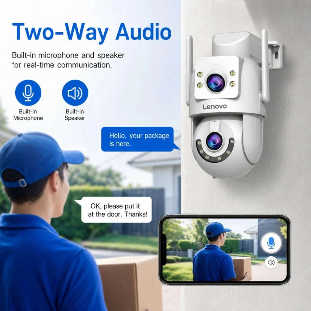 4K Dual Lens Outdoor WiFi Camera with Two-Way Talk, IP66 Waterproof, AI Tracking, Night Vision-4MP / EU Plug / China Mainland
