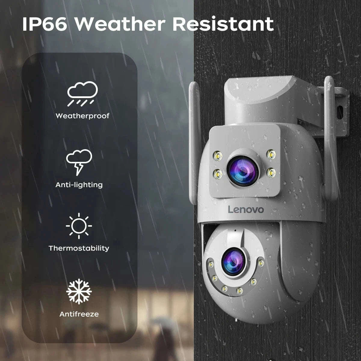 4K Dual Lens Outdoor WiFi Camera with Two-Way Talk, IP66 Waterproof, AI Tracking, Night Vision-4MP / EU Plug / China Mainland