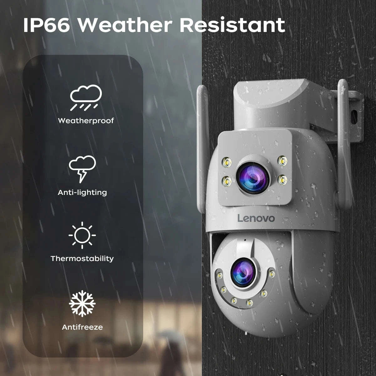 4K Dual Lens Outdoor WiFi Camera with Two-Way Talk, IP66 Waterproof, AI Tracking, Night Vision-4MP / EU Plug / China Mainland