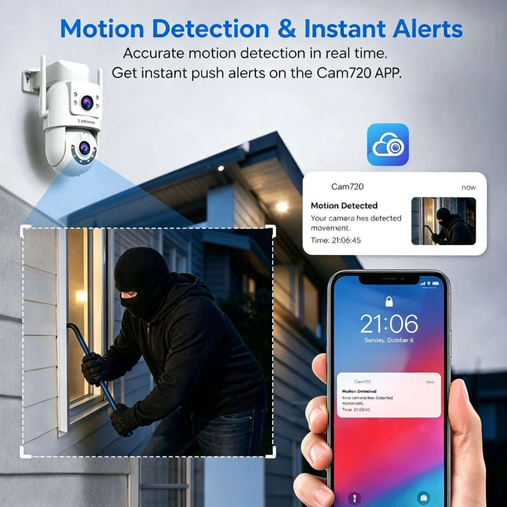 4K Dual Lens Outdoor WiFi Camera with Two-Way Talk, IP66 Waterproof, AI Tracking, Night Vision-4MP / EU Plug / China Mainland