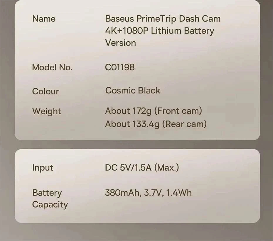 4K Front & 1080P Rear Dash Cam with WiFi6, GPS & Night Vision-Front n Rear / 32G / United States
