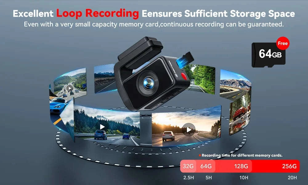 4K Front Dash Camera with GPS, WiFi, Night Vision-A4 / United States / No hardwired kit
