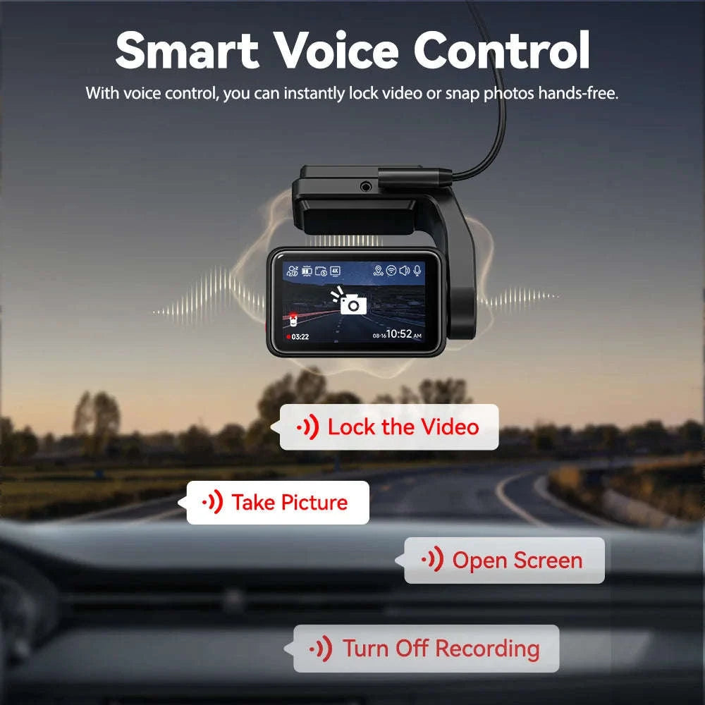 4K Front Dash Camera with GPS, WiFi, Night Vision-A4 / United States / No hardwired kit