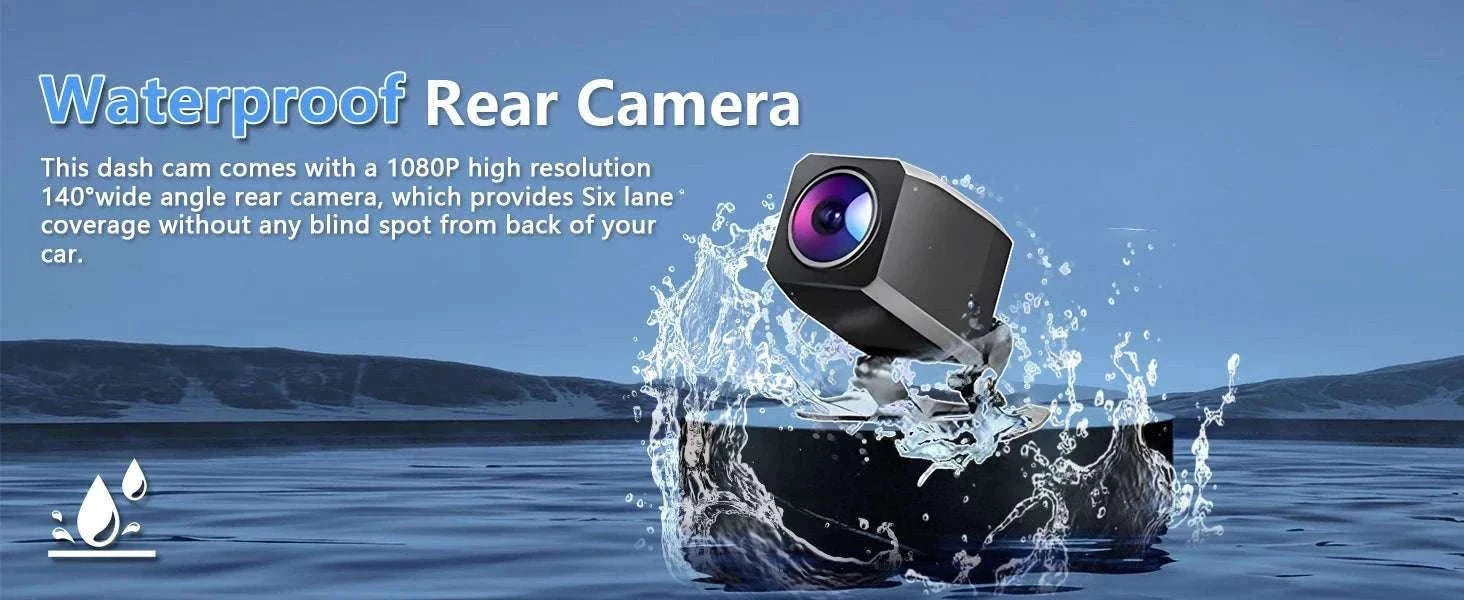 4K Front & Rear Dash Cam with WiFi, Night Vision & Parking Monitor-S8-6M RCC-BL / 32G