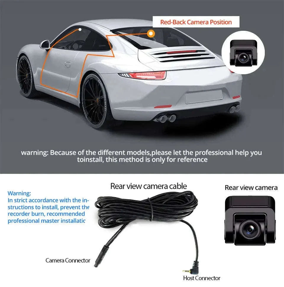 4K GPS Dash Cam with Wi‑Fi, Night Vision and Rear Camera Support-B53P-15M RCC-BL / 128G