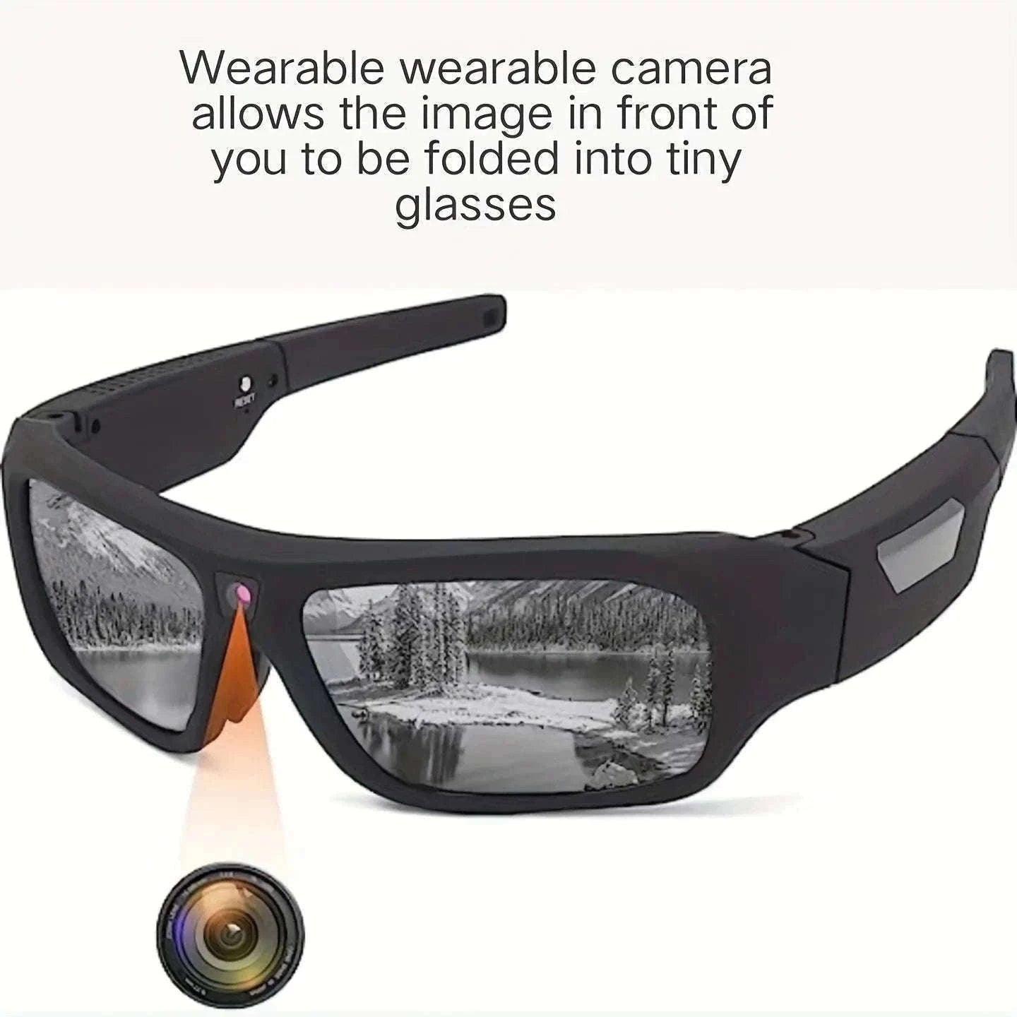 4K HD Camera Glasses with 120-Min Recording & Hands-Free Video-H33 4K Glasses / No TF Card