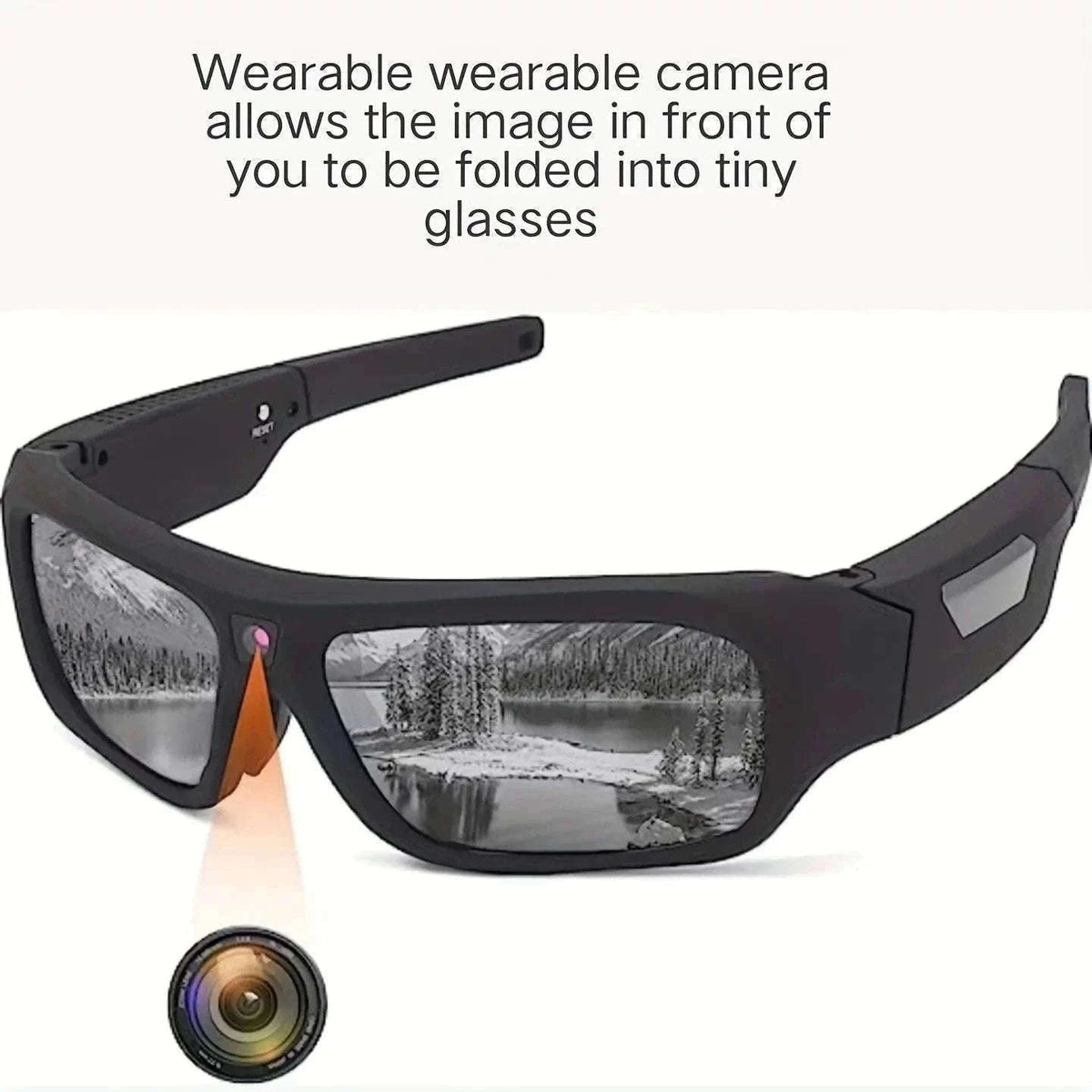 4K HD Camera Glasses with 120-Min Recording & Hands-Free Video-H33 4K Glasses / No TF Card