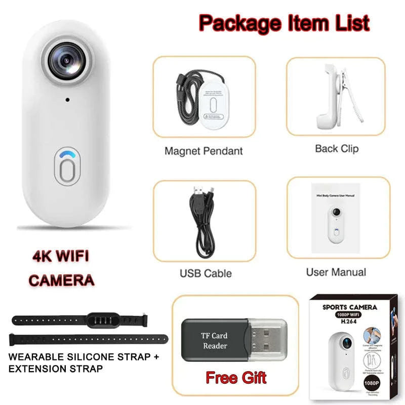 4K HD Mini Pet Collar Camera with Wide‑Angle Lens-UHD Pro 4K (WH-Bas) / With 32G TF Card / China Mainland