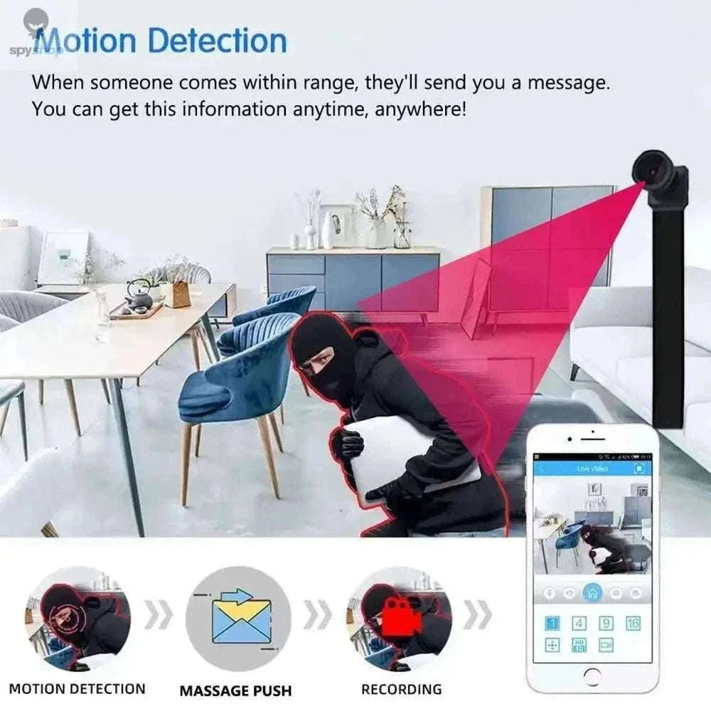 4K HD Mini WiFi Camera with Motion Alerts and Remote Viewing-90 degree camera / Add 128 GB card / CHINA