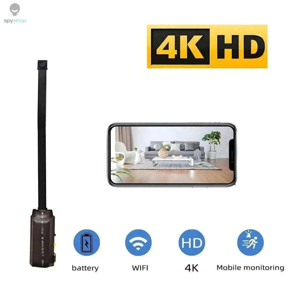 4K HD Mini WiFi Camera with Motion Alerts and Remote Viewing-90 degree camera / Add 128 GB card / CHINA