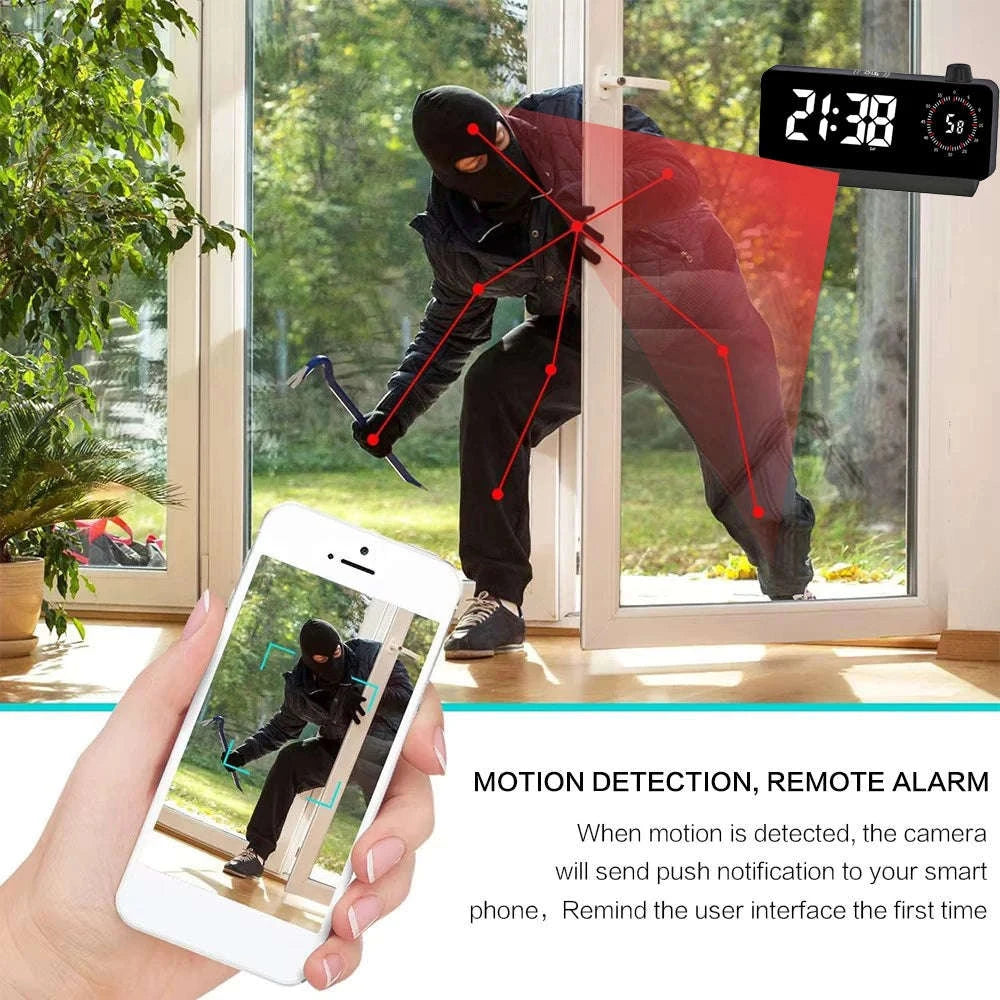 4K HD Mini WiFi Clock Camera with Remote Viewing-White camera / Add 32GB SD card / China Mainland