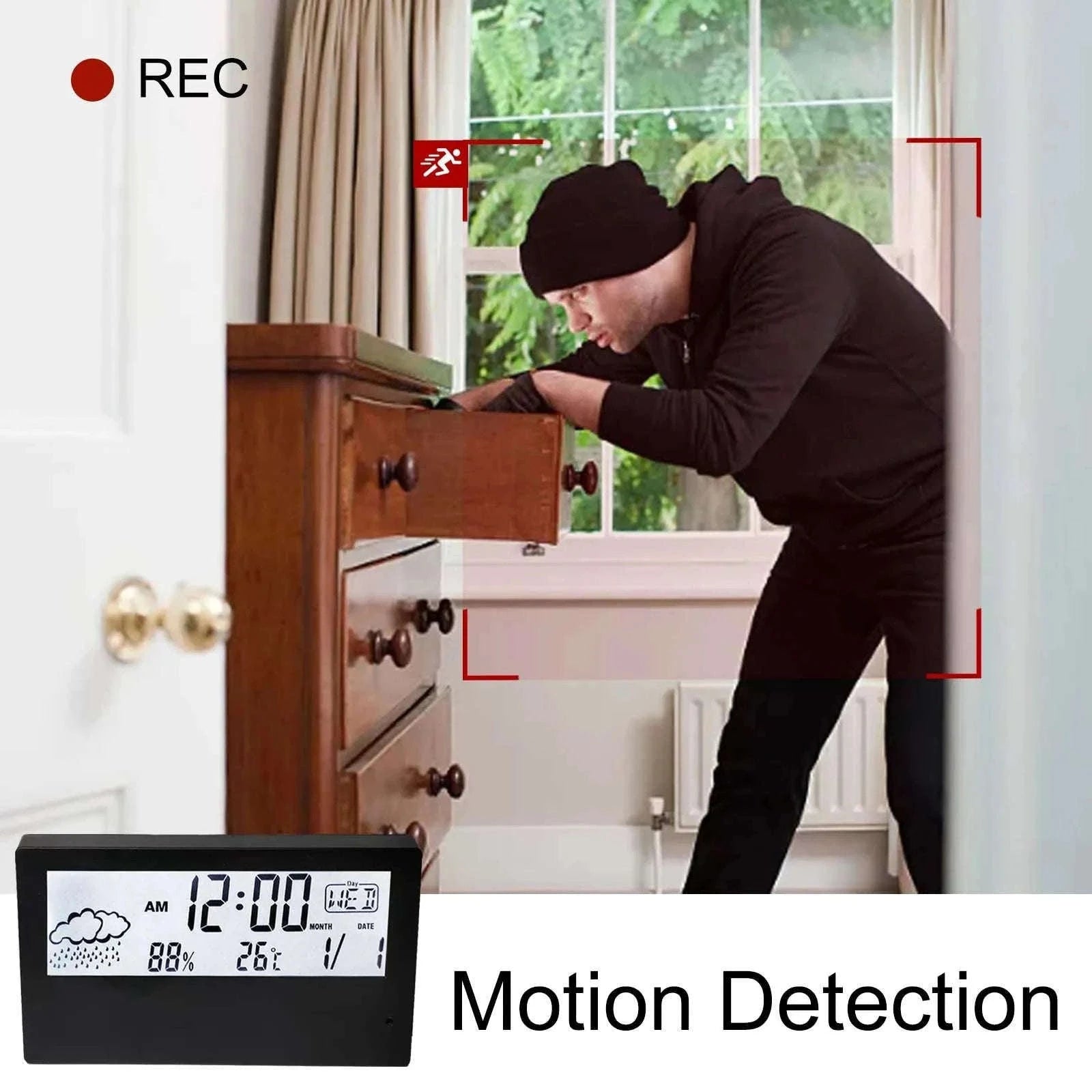 4K HD Wireless Alarm Clock Camera with Motion Detection-China Mainland