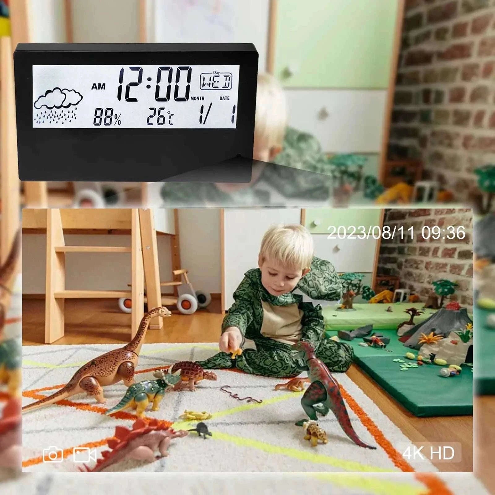 4K HD Wireless Alarm Clock Camera with Motion Detection-China Mainland
