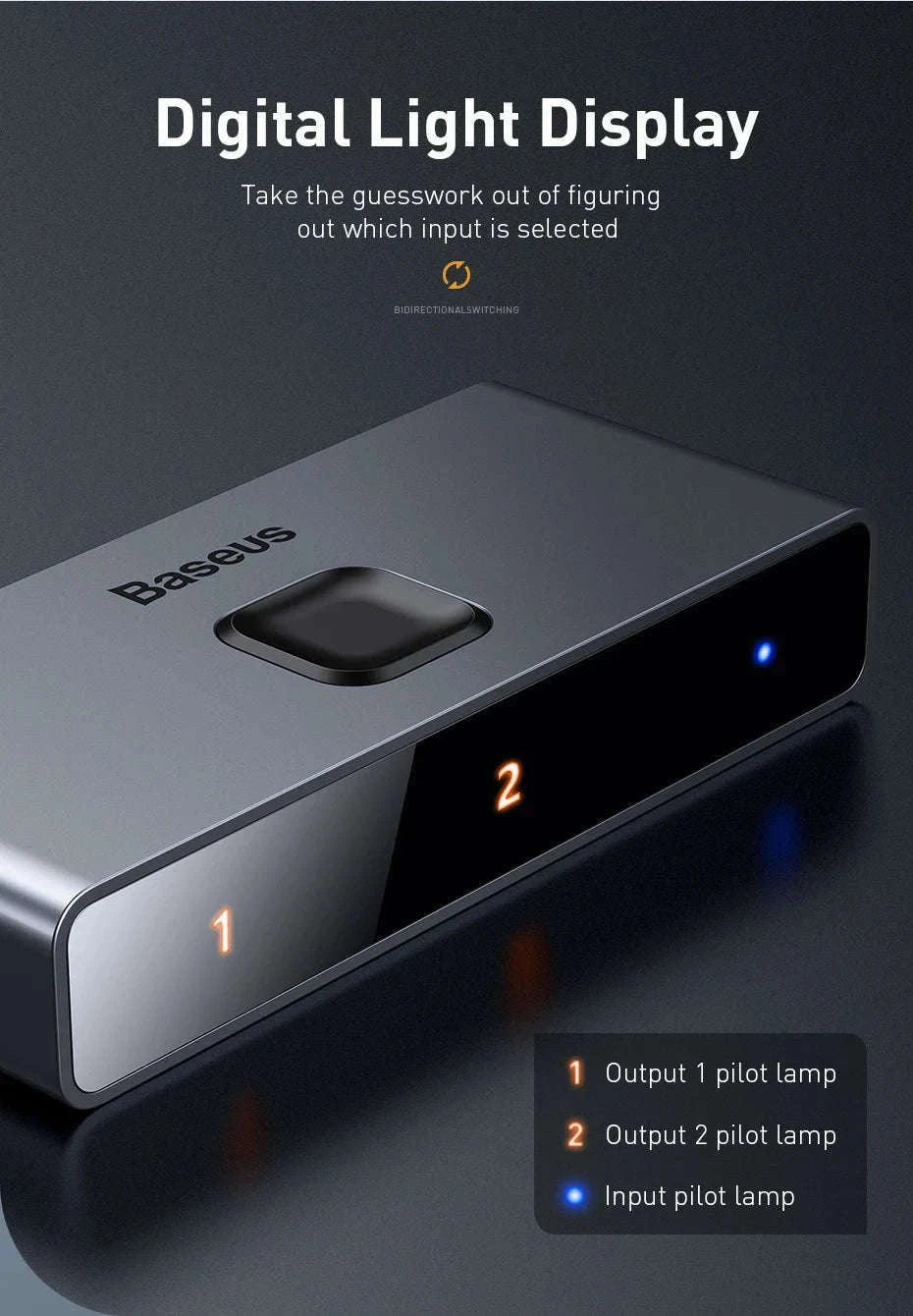 4K HDMI Switcher Bi-Directional 2-in-1 Splitter for TV, PS4, PC-HDMI Switch / HDMI Switch