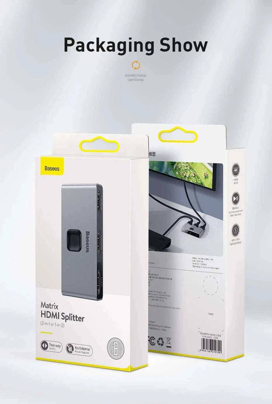 4K HDMI Switcher Bi-Directional 2-in-1 Splitter for TV, PS4, PC-HDMI Switch / HDMI Switch