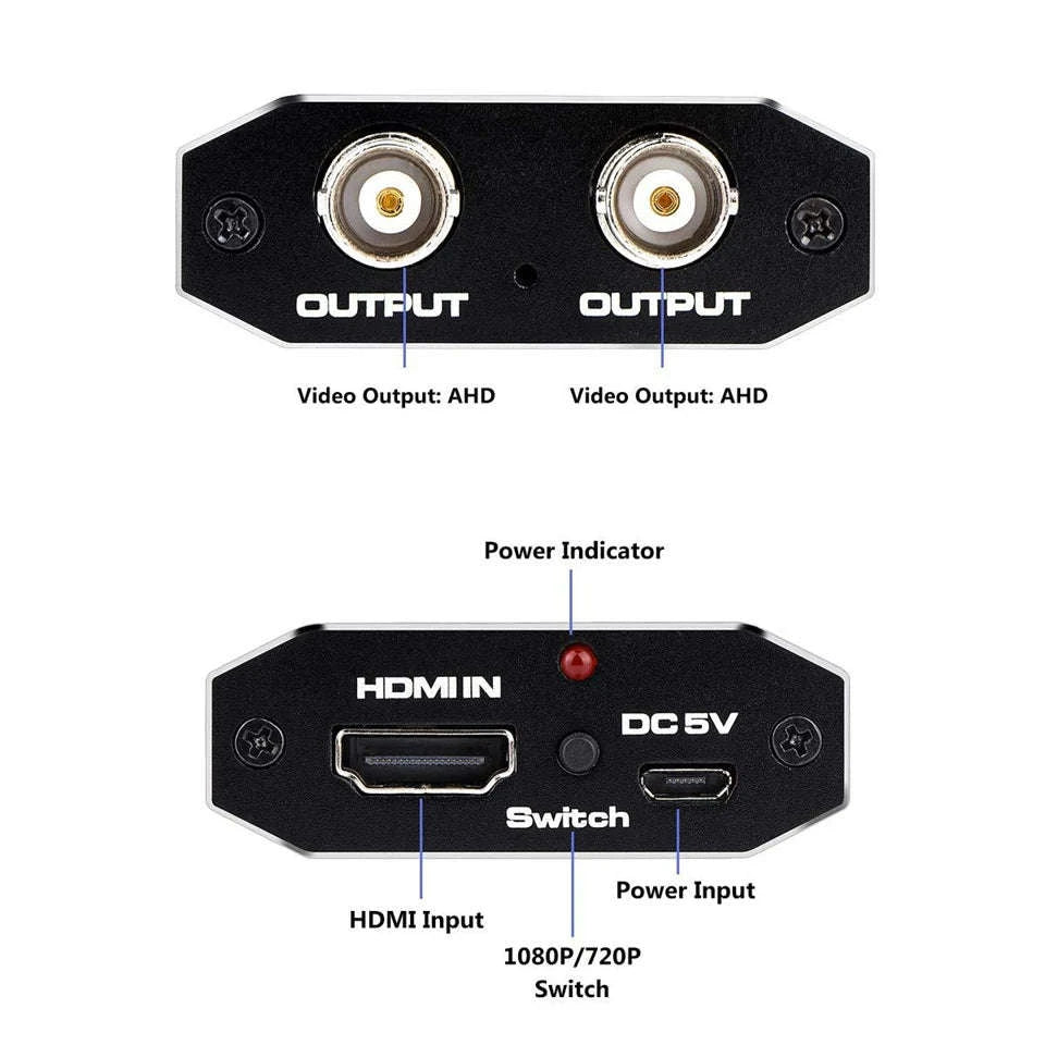 4K HDMI to TVI CVI AHD BNC Video Signal Converter Extender-HDMI to TVI CVI AHD
