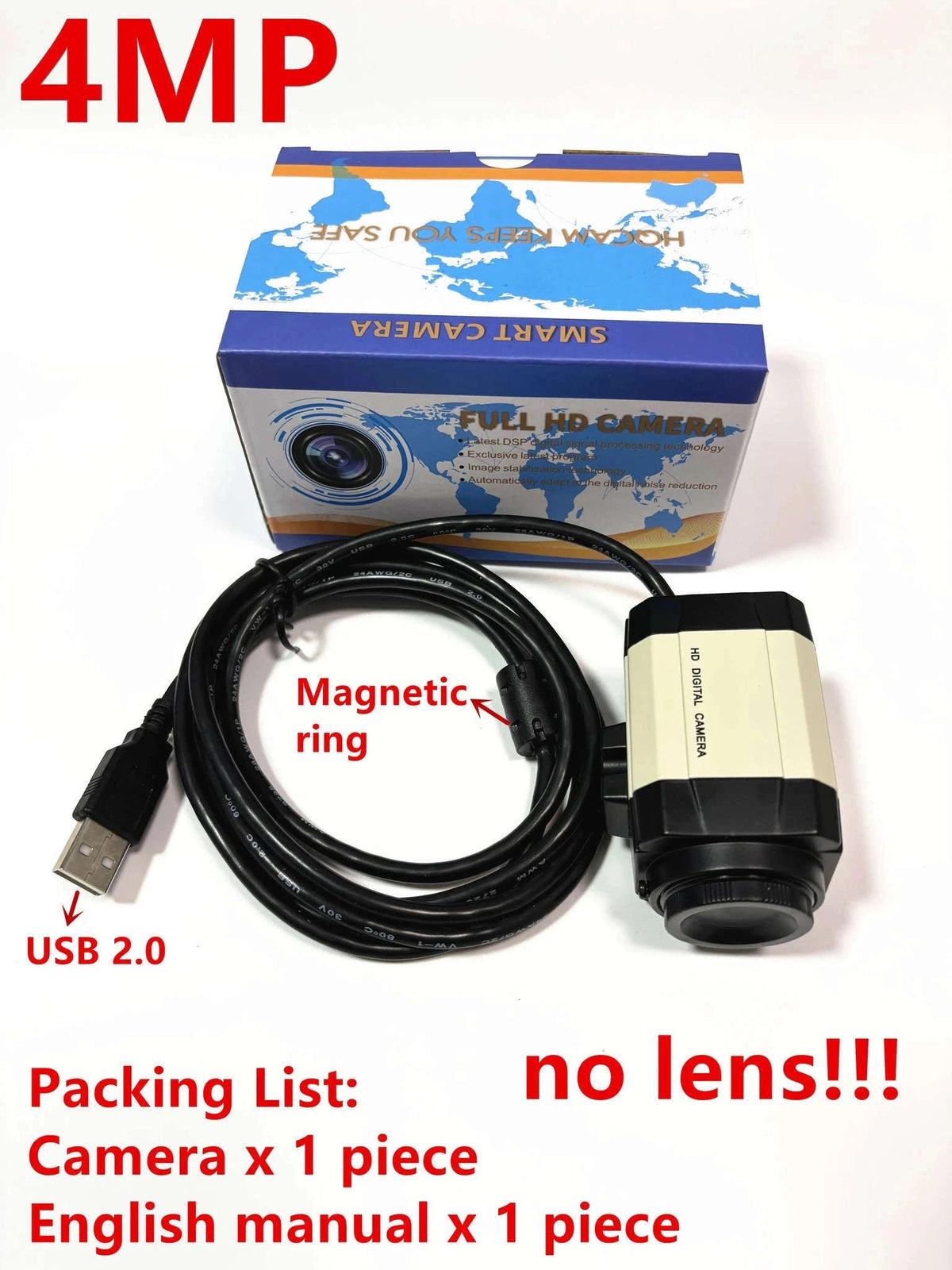 4K IMX415 USB Webcam with 2.8-12mm Varifocal Lens-1mp no lens
