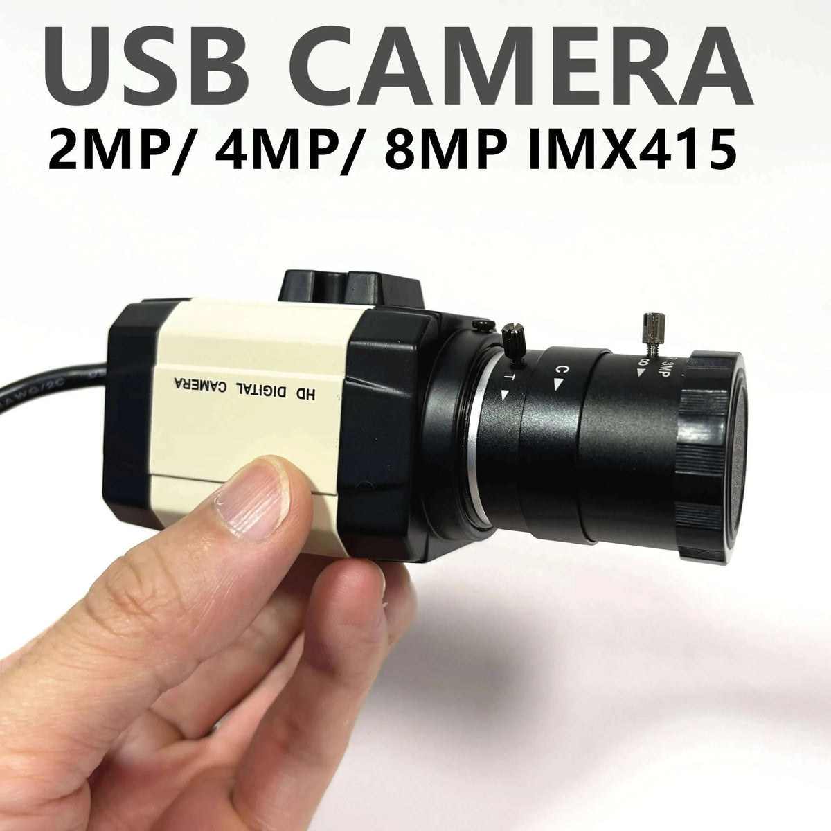 4K IMX415 USB Webcam with 2.8-12mm Varifocal Lens-1mp no lens