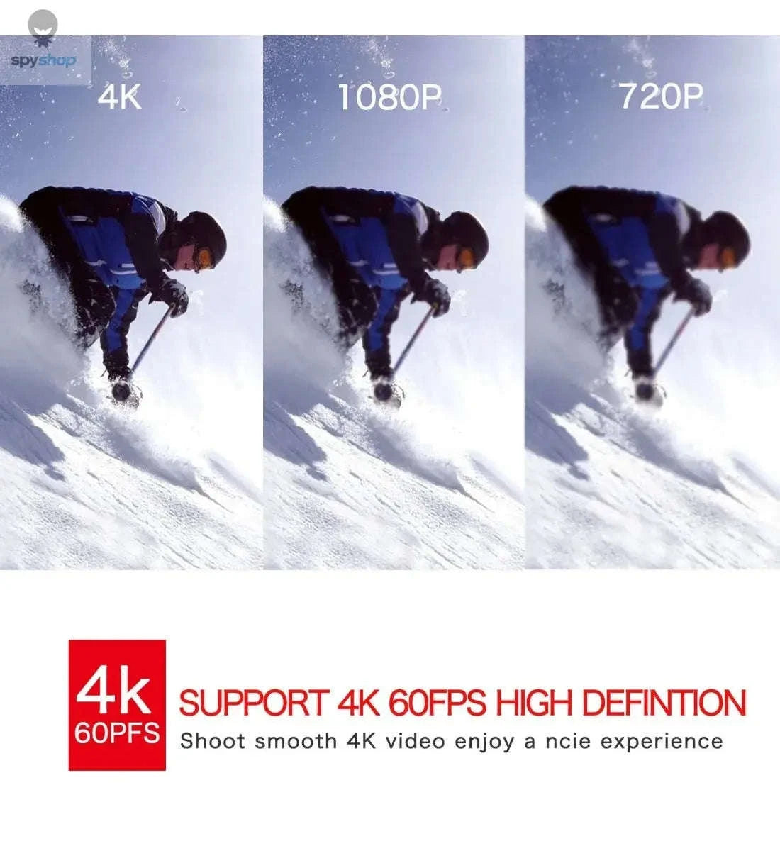 4K Mini Camera WiFi with 4000mAh Battery for Surveillance-No casing  Remote / 95 degree Lens