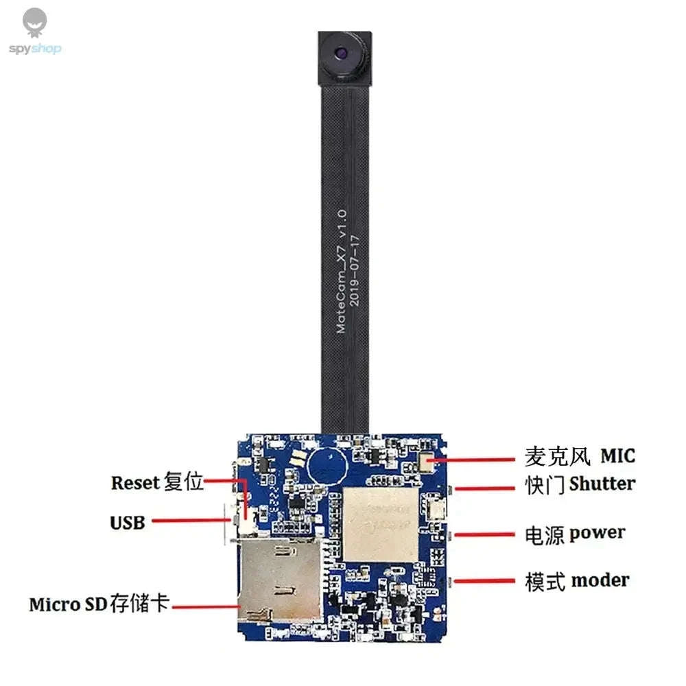 4K Mini Camera WiFi with 4000mAh Battery for Surveillance-No casing  Remote / 95 degree Lens