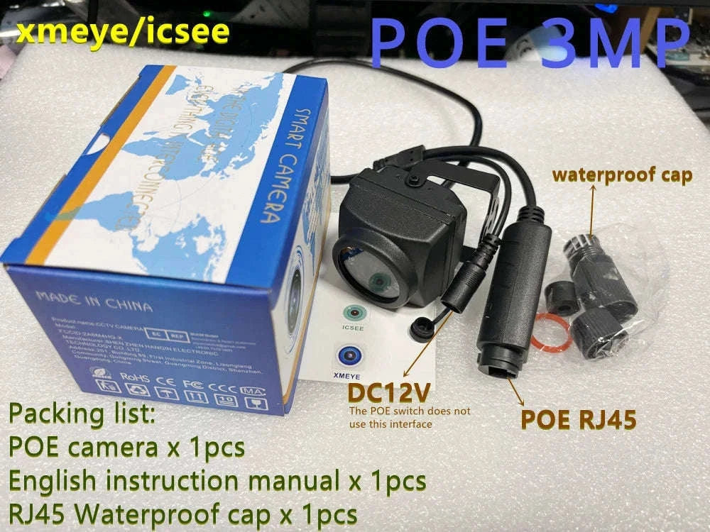 4K Mini Waterproof POE IP Camera with Night Vision-POE 3MP / 3.6mm