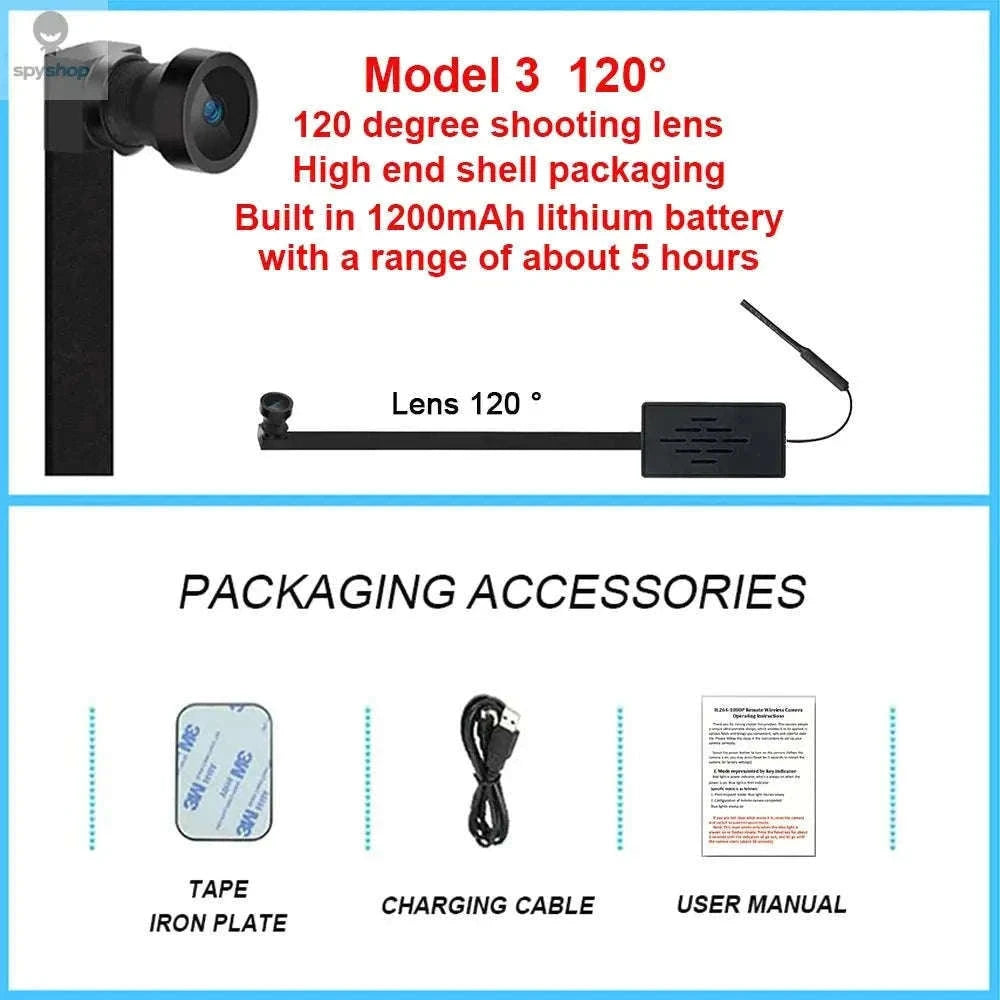 4K Mini WiFi Camera for DIY Surveillance and Remote Viewing-Model 1 120 degree / Camera plus 64GB